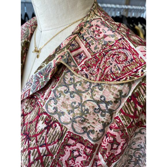 vintage 1950s atomic print smock, 50s housecoat robe loungewear, rockabilly 38 - Picture 8 of 10